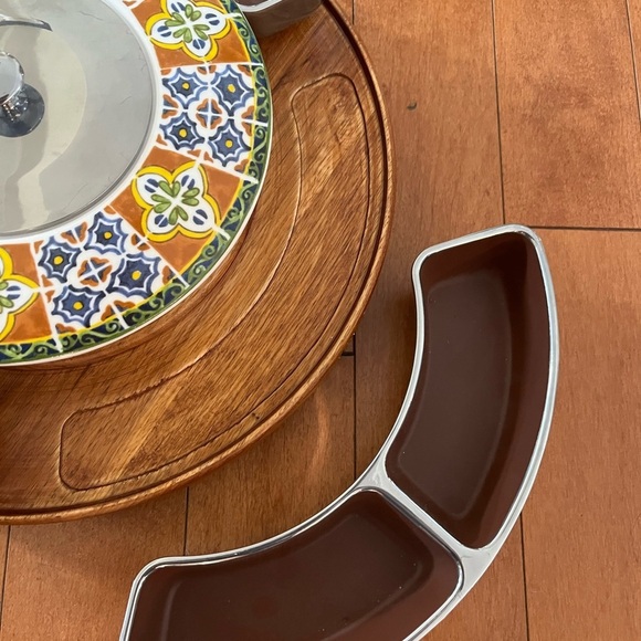 VINTAGE Lenox MCM Mexicali Rotating Lazy Susan Serveware - Picture 3 of 5